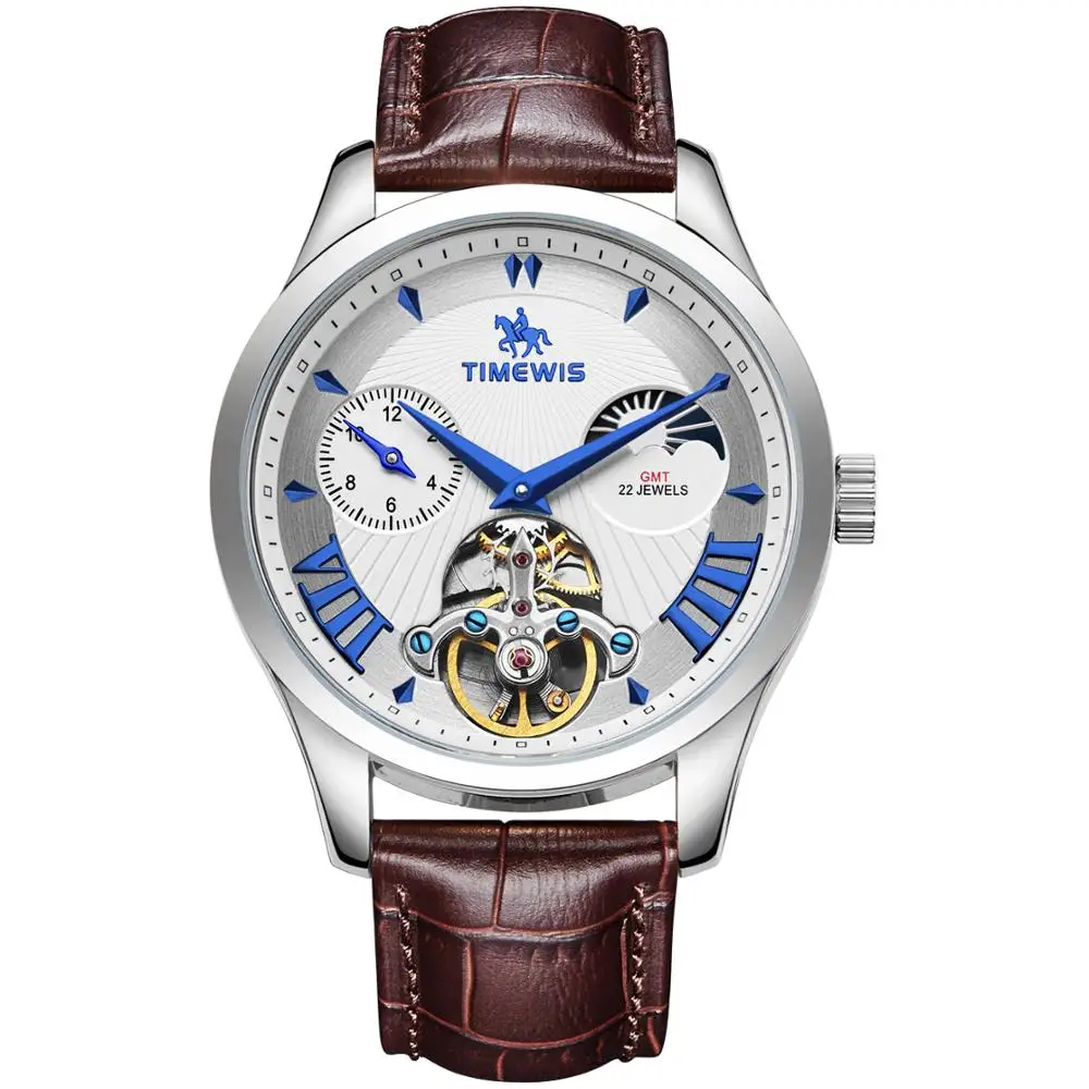 Бренд класса люкс наручные часы Мужские автоматические механические Tourbillon полые мужские часы модные популярные деловые высококачественные мужские часы - Цвет: 89-5