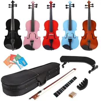

Hot Sale Violin Set Multi-function 1/8 Splint Acoustic Violin Bright Fiddle Exerciser Set for Musical Lover Student