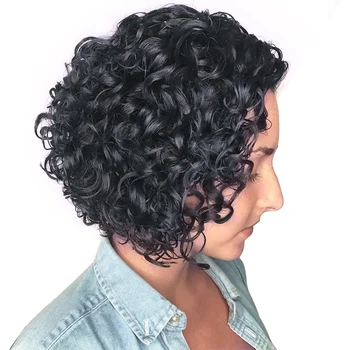 

Kinky Curly Wig Short Synthetic Wigs for Women Curly Brazilian Wigs Short Wigs Curl Black Natural Afro High Temperature Hair Wig