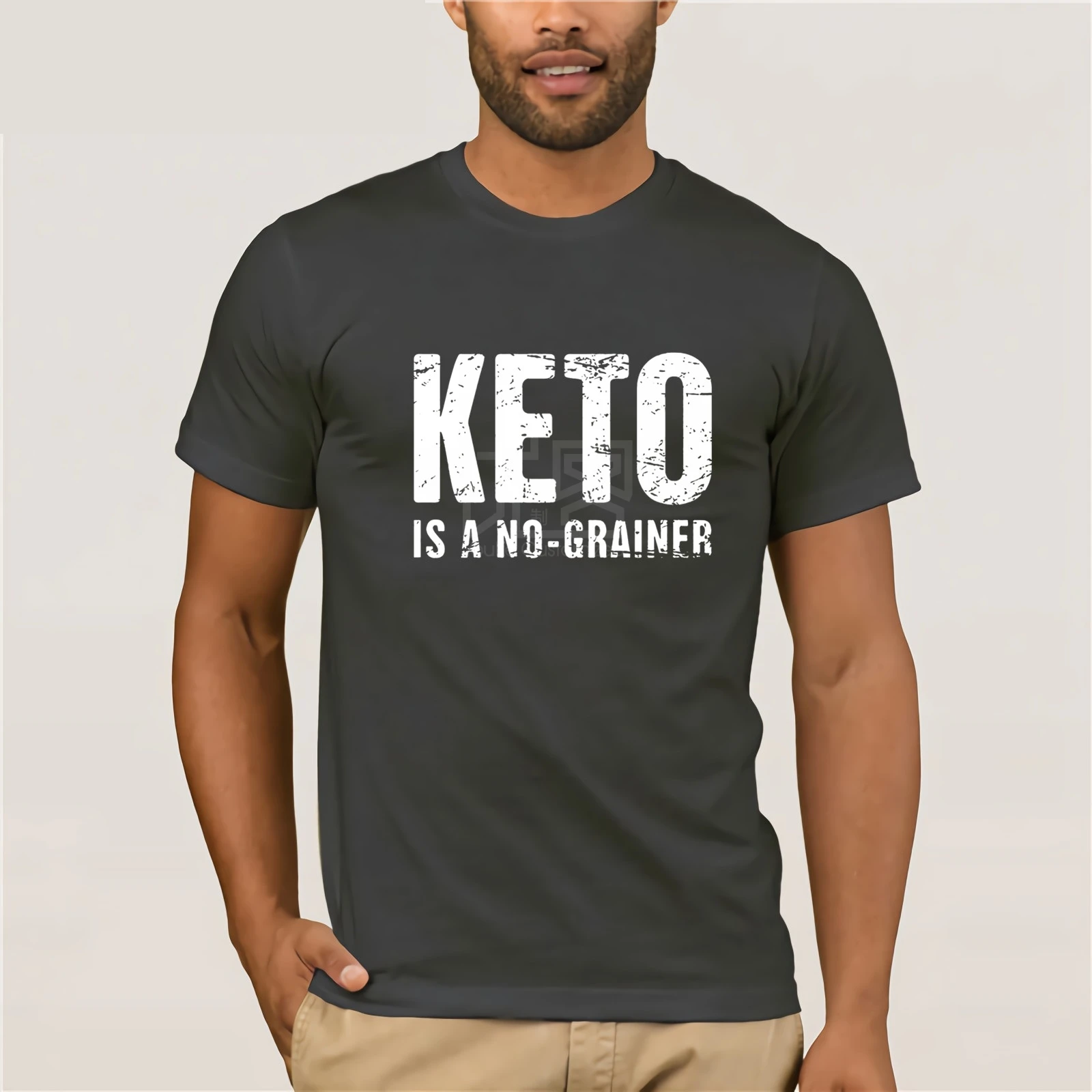 Keto Is A No Grainer t-shirt Classical Top Tee Letter Round Collar Tshirt For Men Clever 2018 Print Cute