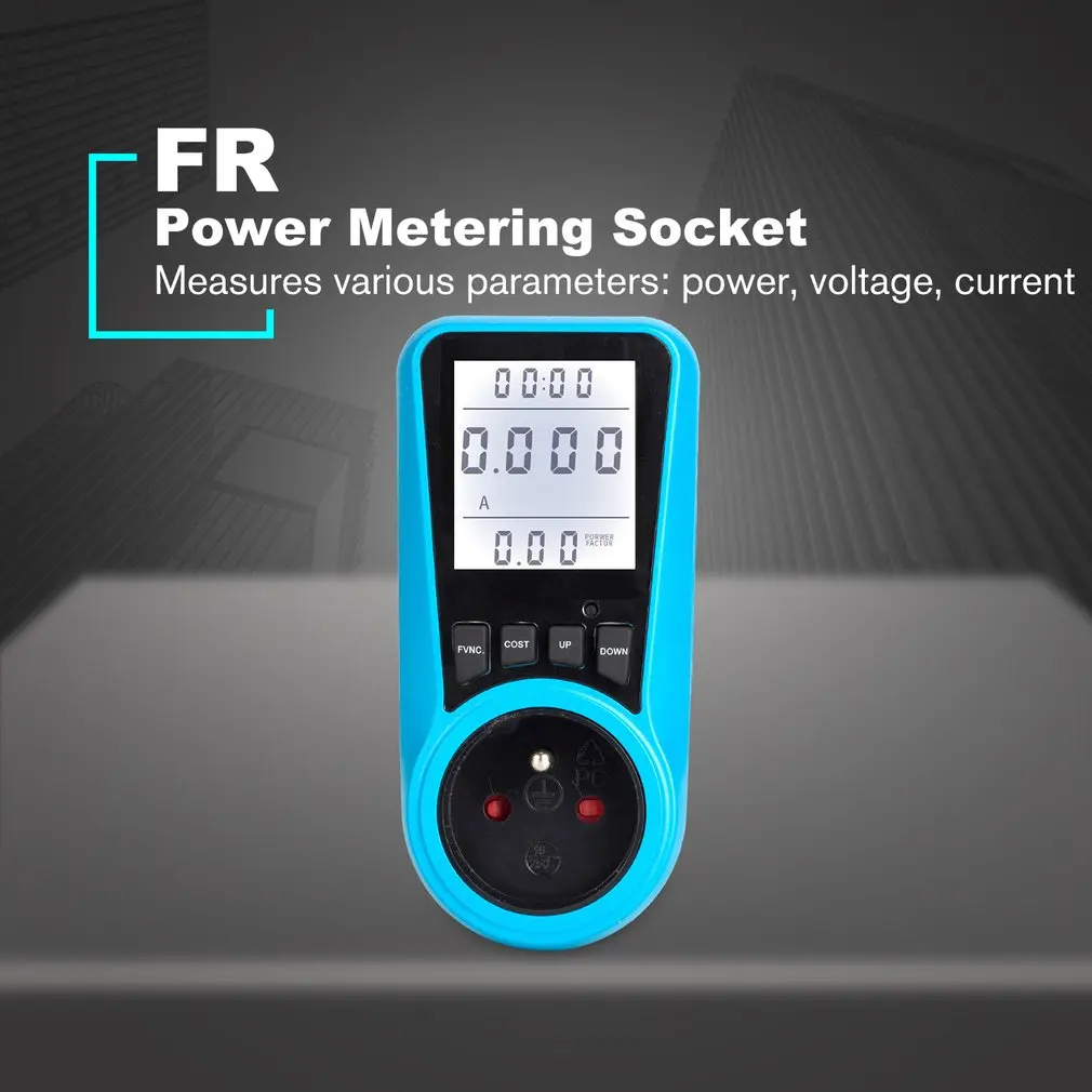 Backlight Power Metering Socket Electric Power Monitor Intelligent Billing Socket Electric Meter EU/US/UK/AU/FR/BRA Plug - Цвет: FR