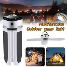 

Camping Lantern LED Solar Tent Light 3 Leaf Folding Camping Lamp 5 Modes Rechargeable Battery Waterproof for Outdoor Emergency