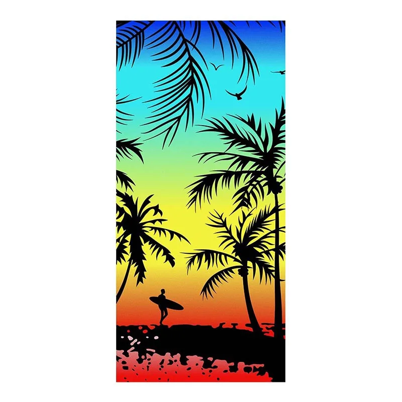 Прямоугольник 100*180 см микрофибра пляжное полотенце Йога коврик печать взрослый пляжное полотенце тропические растения полосы Фламинго мягкие полотенца - Цвет: chonglangyeshu