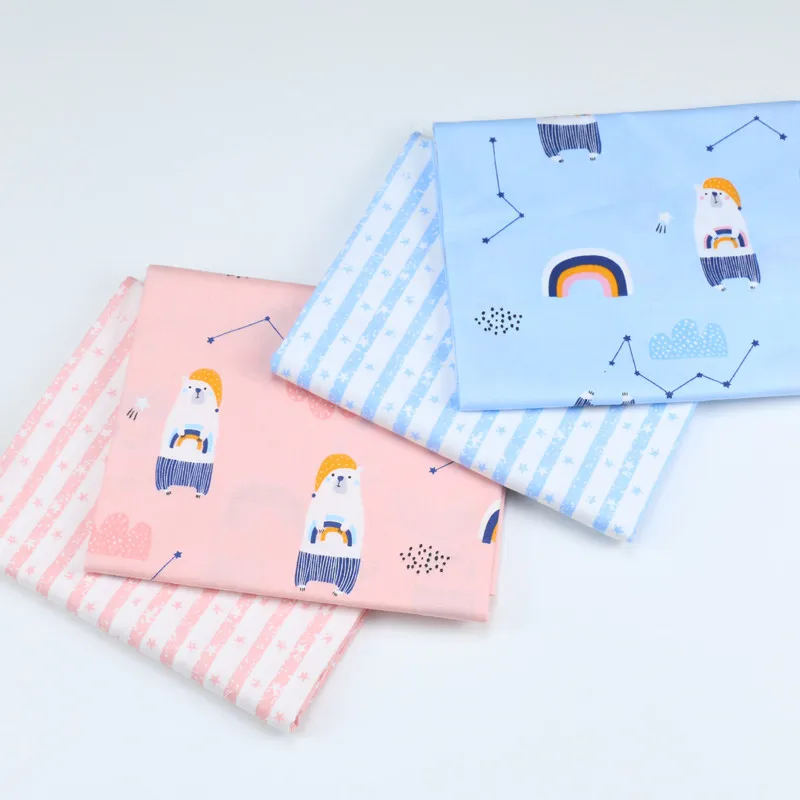 Cotton Patchwork Fabric Printed Cloth Textile Twill Fabric DIY Sewing Quilting Cotton Fabric For Kids Dress Clothing Material