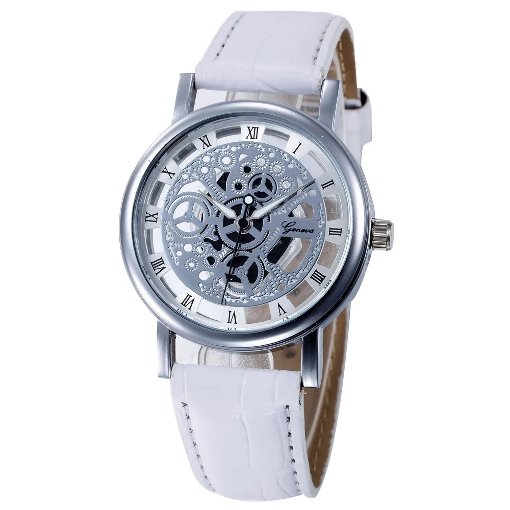 Women's Watch Geneva Hollow Analog Quartz Stainless Steel Personality Characteristic Dial Business Wild New часы 03* | Наручные