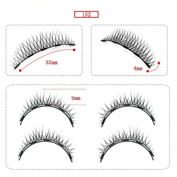 Magnetic Lashes 152 Блеск-сказка 3D магнитные ресницы натуральный вид Накладные магнитные ресницы синтетические волокна магнитные накладные ресницы Магнитный комплект подводки для глаз - Цвет: Magnetic Lashes 152