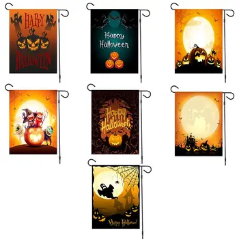 

Halloween Garden Flags Pumpkin Series Double Sided Outdoor Banner Yard Decor
