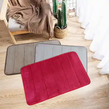 

60x40cm Thickened Coral Carpet Short Vel.vetVertical Non-Slip Back Rug Soft Bathroom Carpet Memory Foam Bath Mat Door Kitchen Ru