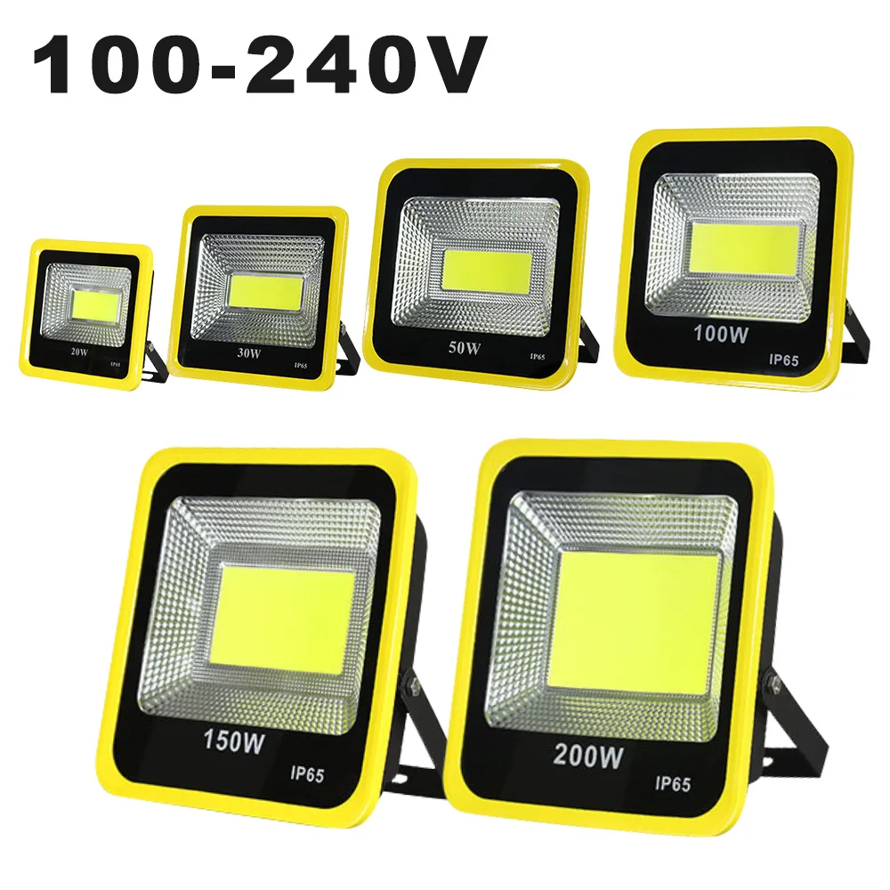 

AC100-240V COB LED Flood Light 200W 150W 100W 50W 30W 20W Outdoor Floodlight IP65 Hight Brightness For Billboard Square Stadium