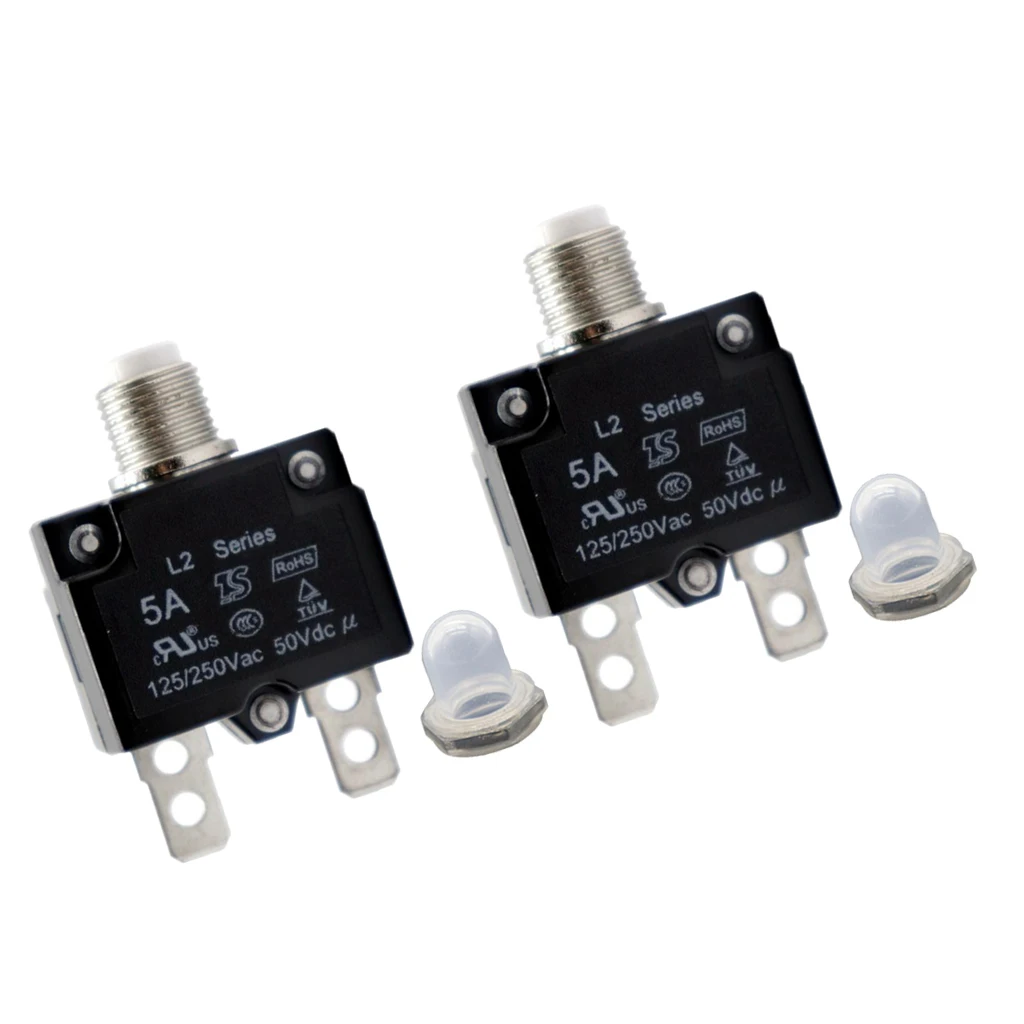 2x 5Amp Кнопка ручной сброс тепловой выключатель перегрузки|Аксессуары для