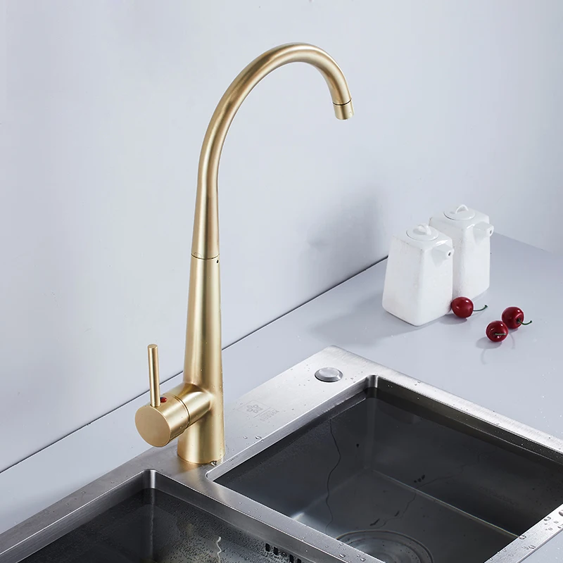 Nickle golden kitchen faucet 3