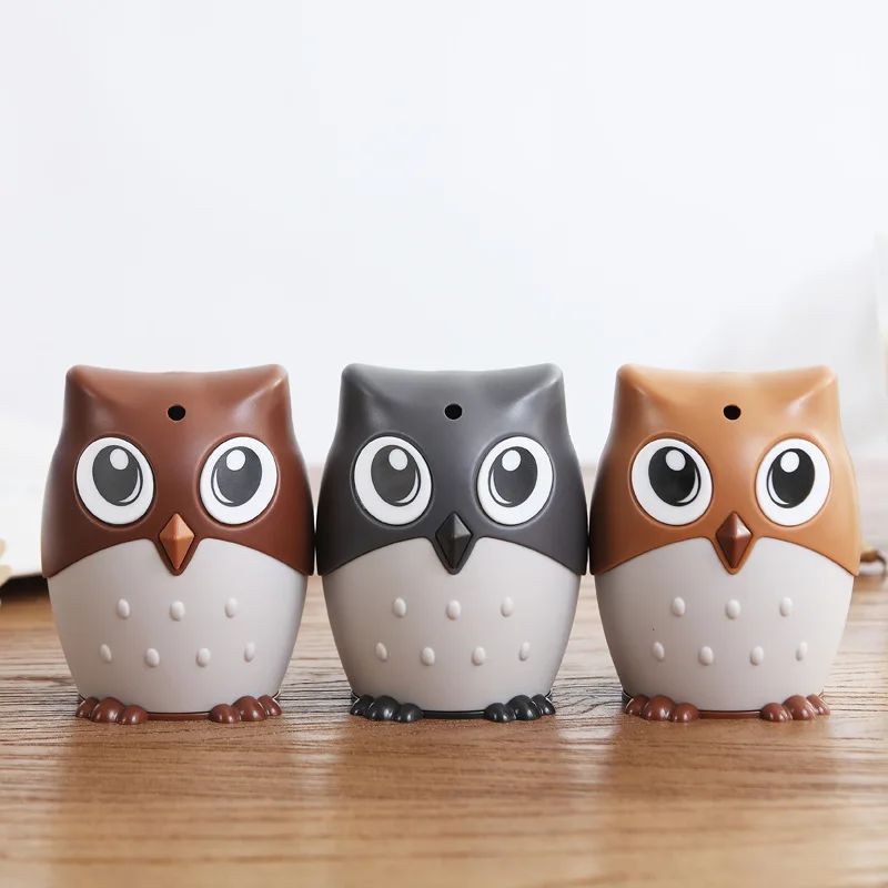 Plastic Cartoon Owl Toothpick Holder Popular Pressed Toothpick Bucket Creative Dustproof with Cover Box Barrel for Toothpicks