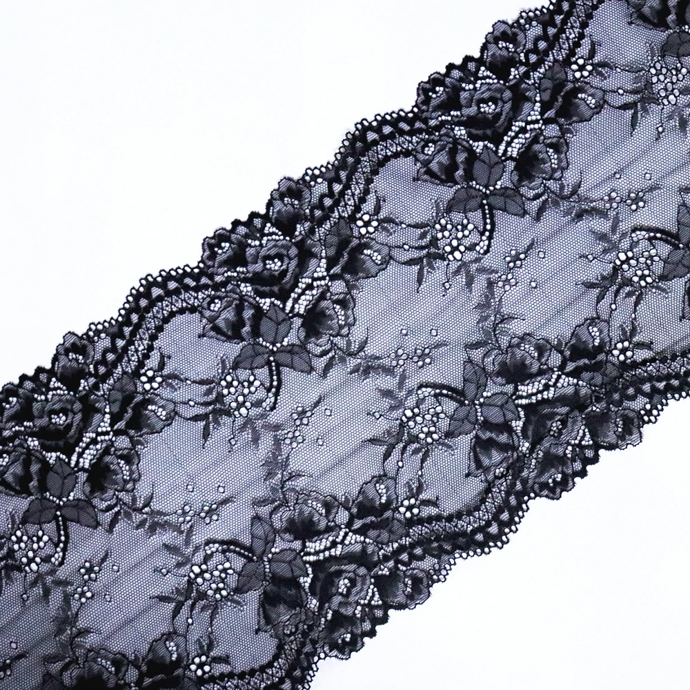 2Yards Black White Lace Trim Ribbon Embroidered Elastic Lace Fabric DIY Crafts Sewing Accessories Wedding Hair Garments Supplies