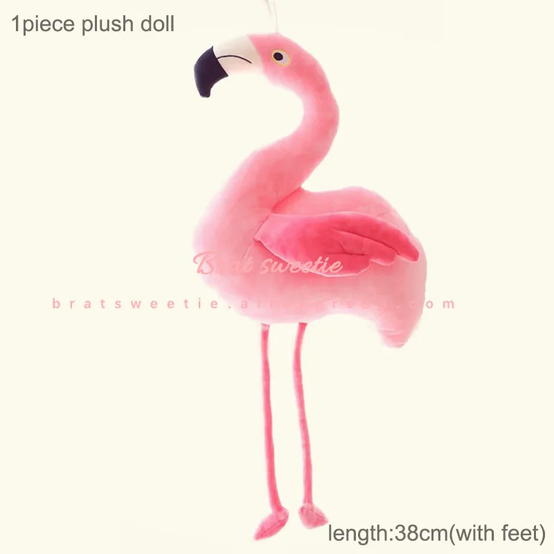 flamingo plush doll Вечерние бумажный шарик Фламинго тарелки для девочек 1 день рождения украшения для детей тропические Летние Гавайские вечерние столовые приборы - Цвет: flamingo plush doll
