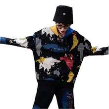 Color Ink Printing Casual Long Sleeve Sweatershirt Female Fashion Streetwear Female Hoodies Color Ink Printing Casual Long Sleeve Sweatershirt Female Fashion Streetwear Female Hoodies
