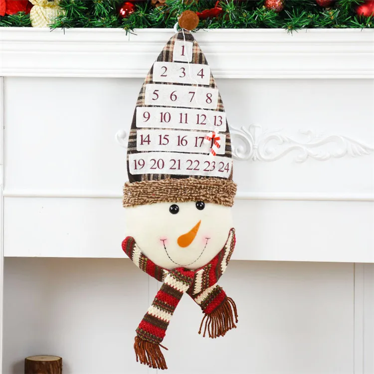 Christmas Decorations for Home Advent Calendar Xmas Ornaments Birthday Calendar New Year Countdown Calendars Kalendarz Adwentowy - Цвет: Snowman