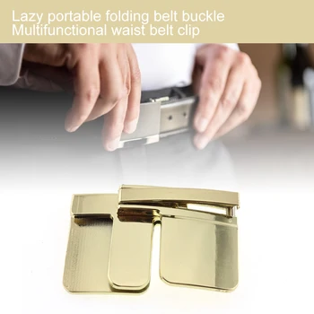 

Fashion Folding Belt Buckle Tighten Pants Skirts Waistband Invisible Buckle Clip for Outdoor Travelling Ornaments