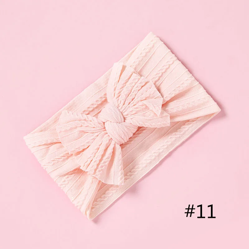 No.11 1 шт., цельные нейлоновые ободки для девочек, тюрбан, Детские банты для волос для новорожденных девочек, аксессуары для волос, 27 цветов - Цвет: No.11