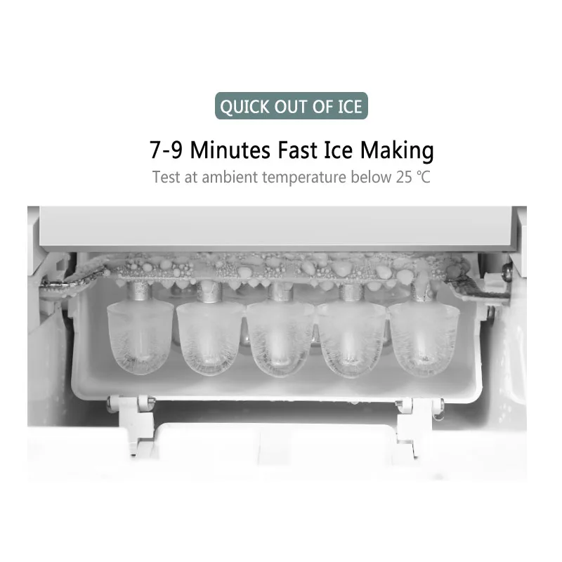 15kg Small Round Ice Maker Machine Commercial Domestic Milk Tea Shop Automatic Ice Cube Making Machine Mini Maker 220V Hot