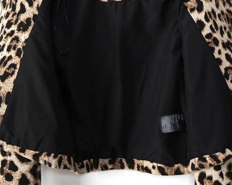 Me02 западный стиль Леопардовый узор Печатный Slim Fit Xie Jin короткая женская куртка пальто