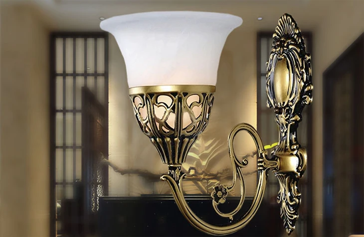 Iluminação de Vidro do Vintage Lâmpada de Parede para Sala Sala de Estar em Casa Lamparas de Pared Artístico Europeu de Estar em Casa Levou Arandela Arandela 11 Luminárias de parede