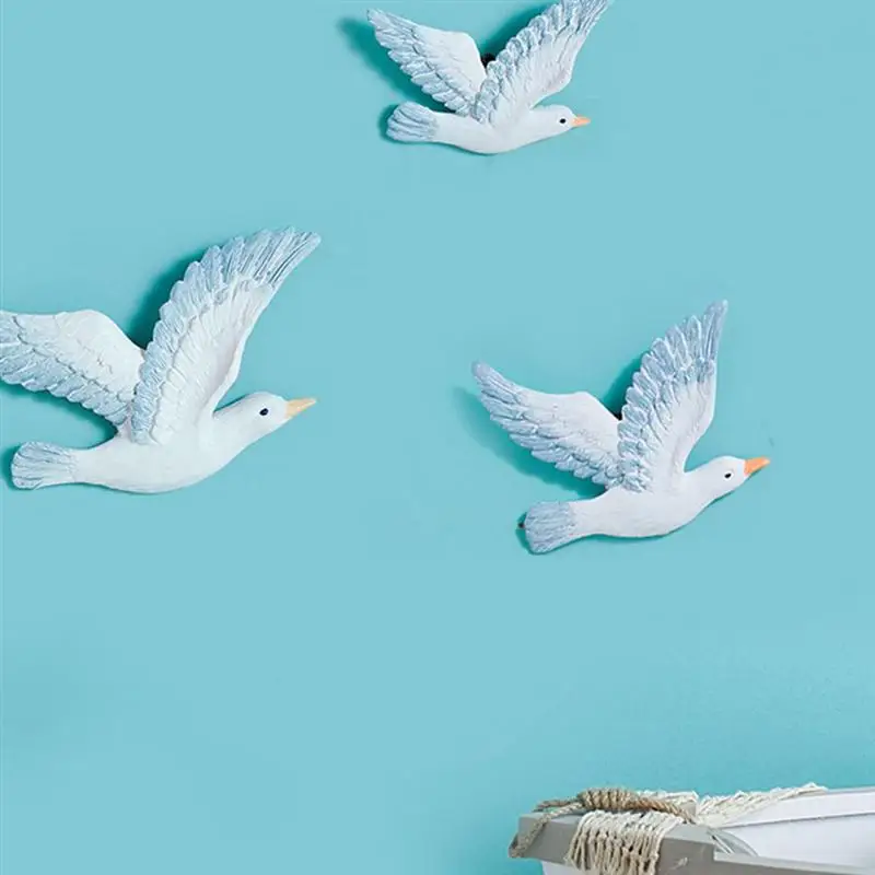 3PCS Mediterranean Style Sea Birds Set Sea Gulls Backdrop Home Decoration