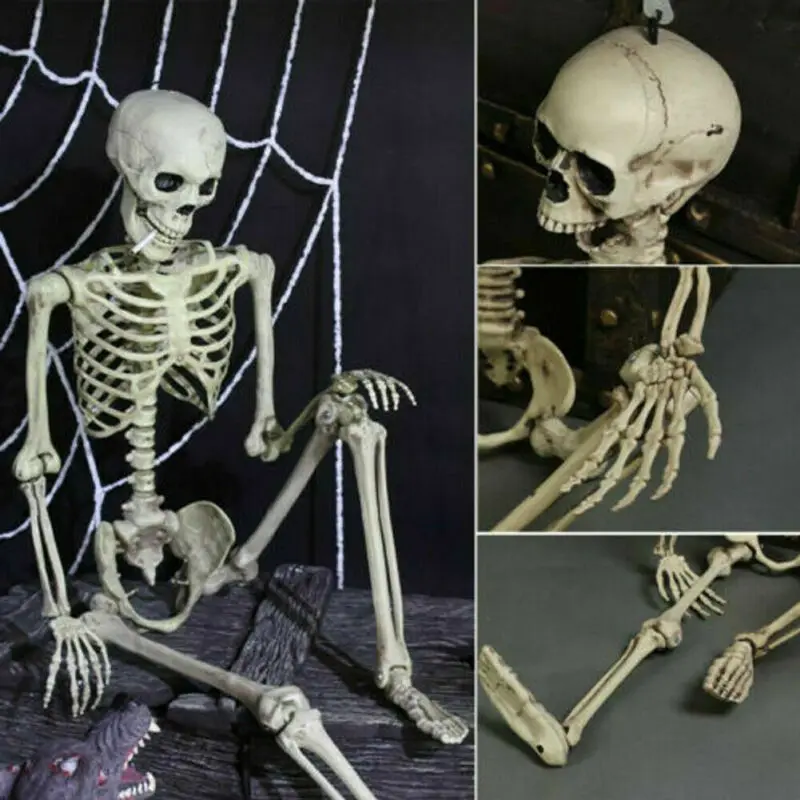 

New Hot Halloween Poseable Human Skeleton Full Life Size 40cm Party Decoration Prop