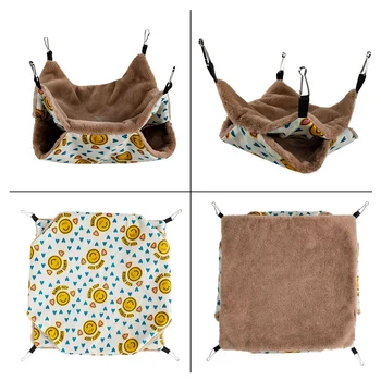 

Hamster Squirrel Double Layer Chinchilla Cage Warm Hanging Nest House Ferret Sleeping Bed Soft Winter Pet Hammock Rabbit