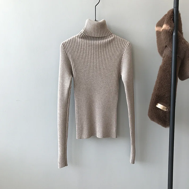 Зима 2019 новинка вязаный женский свитер с высоким воротником Корейская версия в