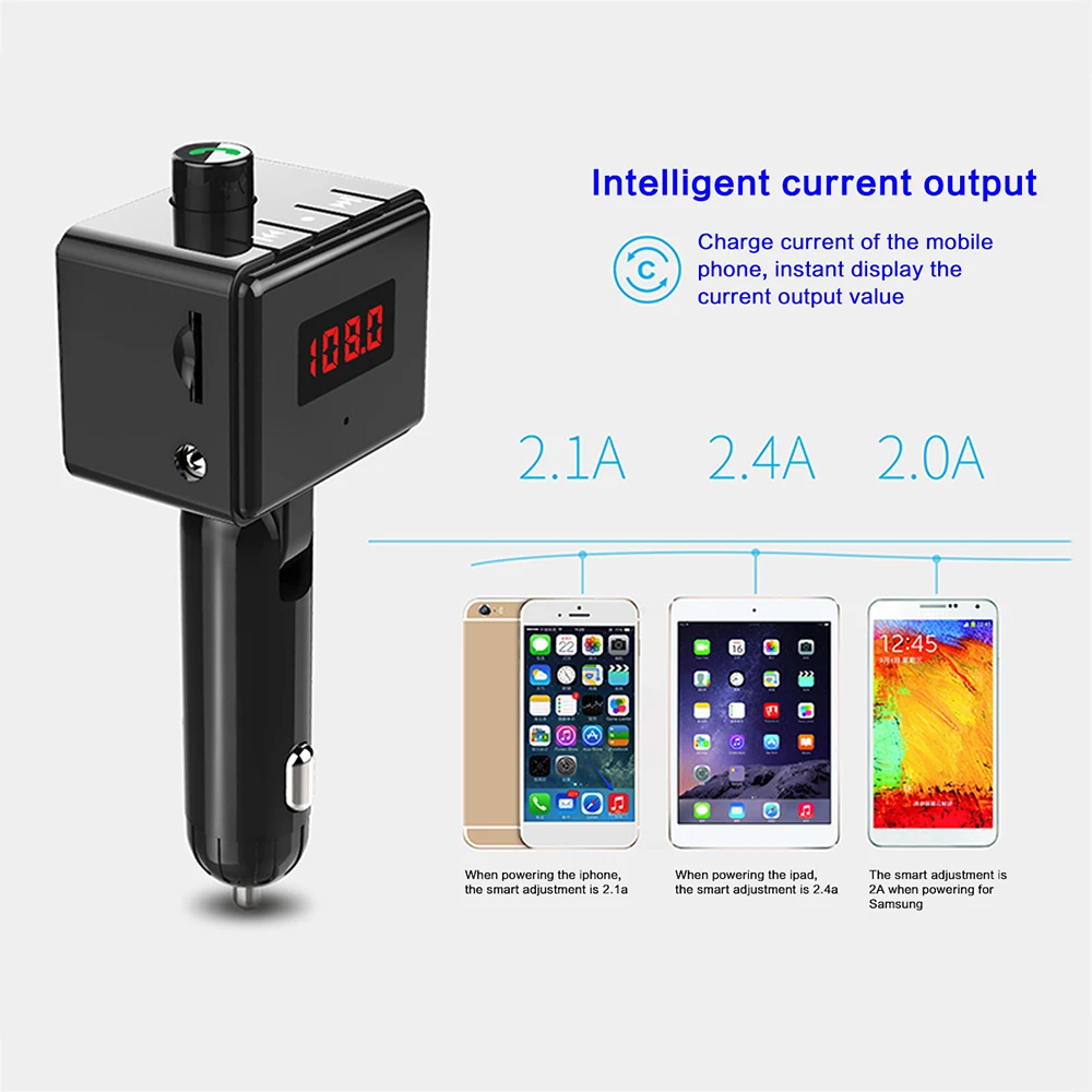 Автомобильное зарядное устройство Bluetooth Aux интерфейс MP3-плеер вращающийся USB порт BS6 беспроводной Аксессуары для мобильных телефонов Колыбель