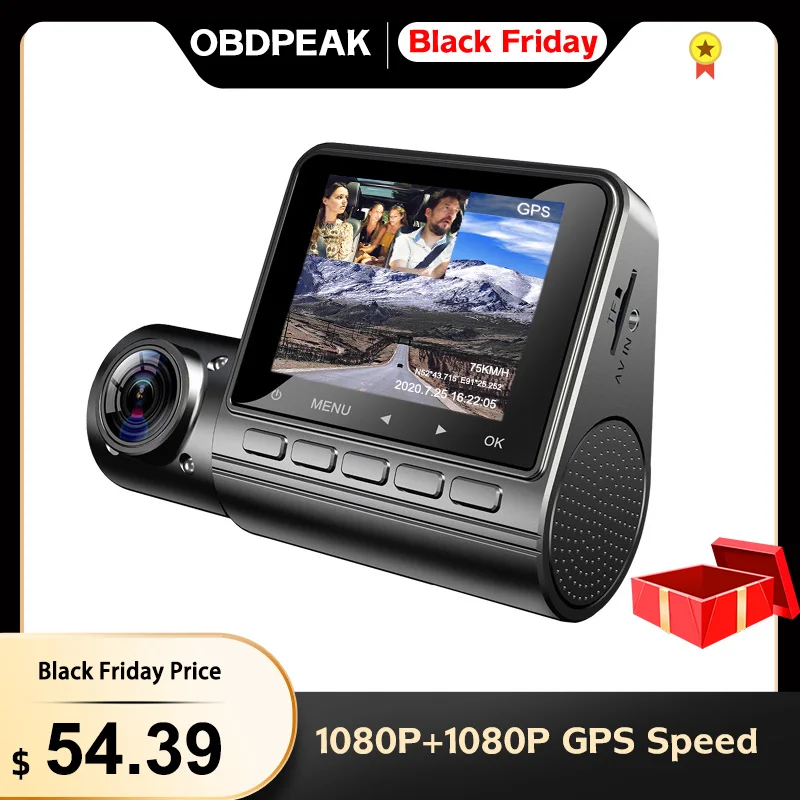 Full 1080P HD Автомобильный видеорегистратор GPS ночное видение двойной объектив