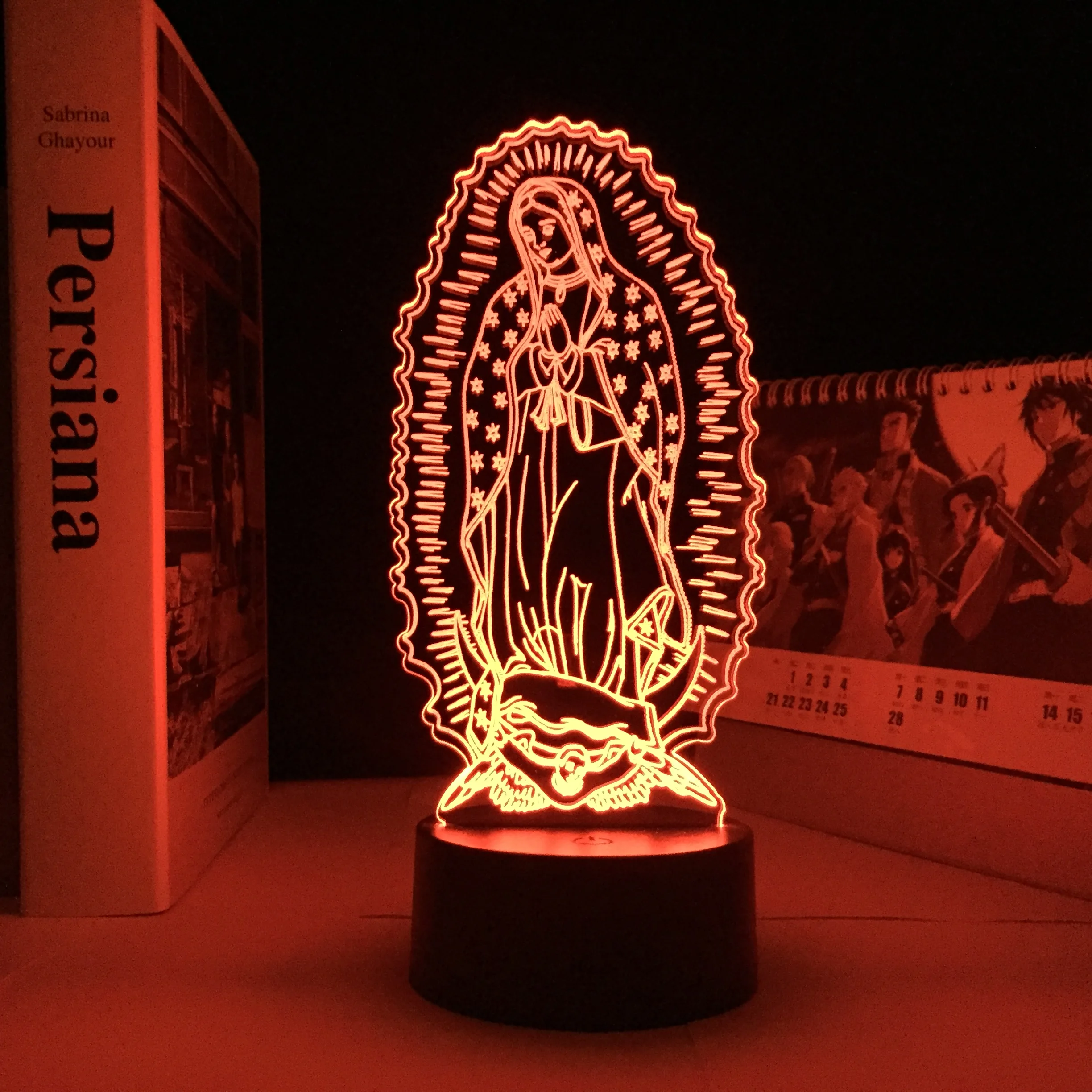 Cross Jesus Bible Night Light Christian Series 3D Lamp Acrylic Plate Touch Remote Base Holiday Home Decor Gifts For Friend |