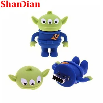 

SHANDIAN Fashion ideas cartoon funny toy story Aliens USB Flash Drives thumb pendrive memory stick pen drive 64GB/4GB u disk