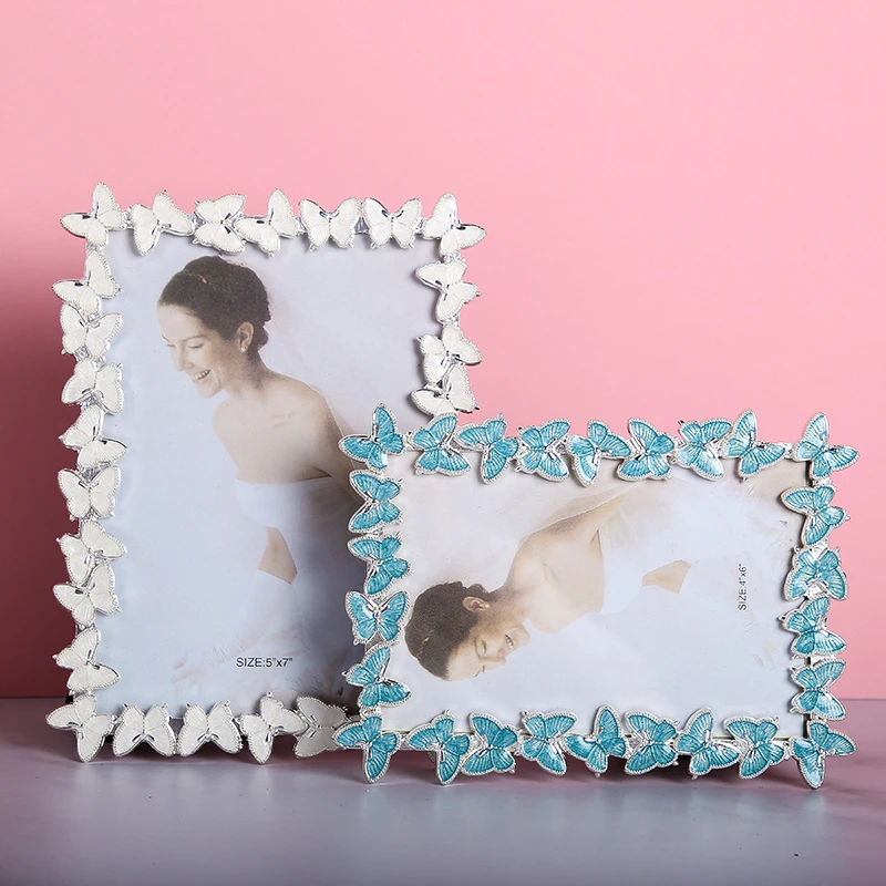 6 7 8inch Butterfly Metal Border Photo Frame Wedding Table Decoration Creative Modern Home Living Room Green | Дом и сад