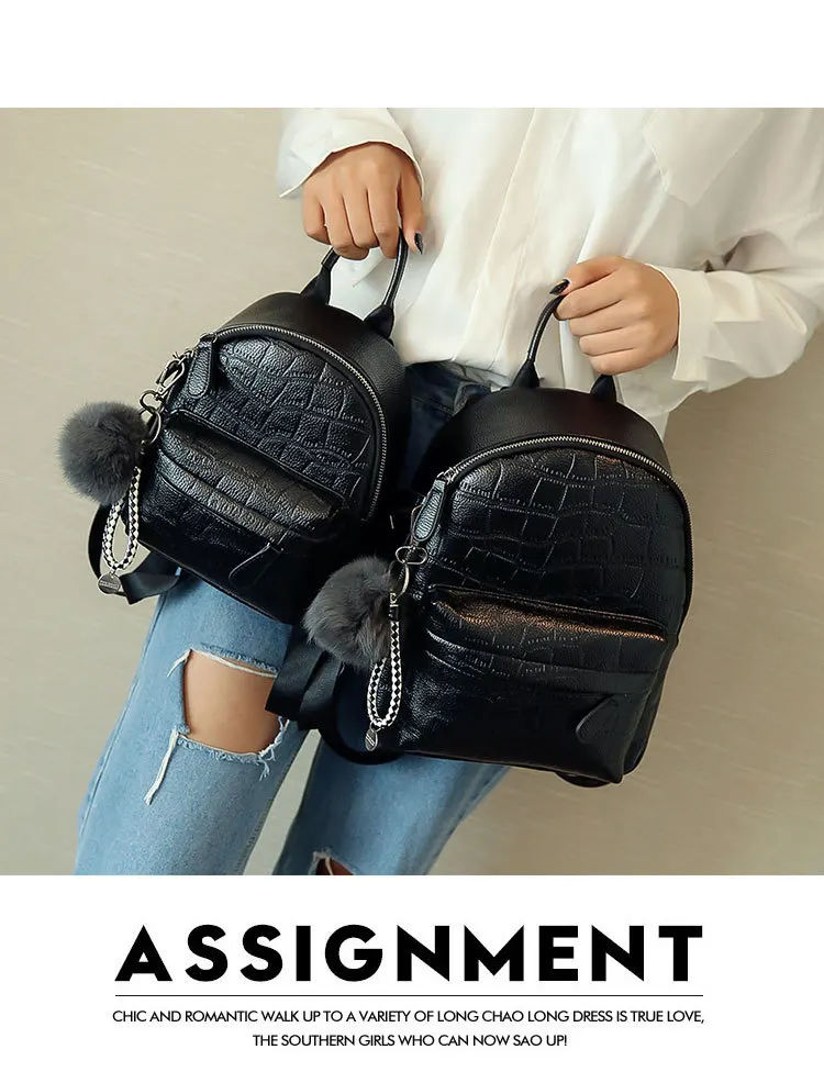 Female White Back Pack Black Backpacks Mini Backpacks Women PU Leather Cute Small Backpack For Teen Girls Fashion Bagpack Woman cool backpacks accessories	