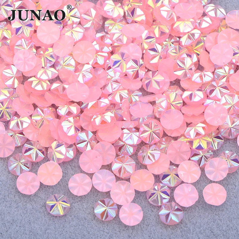 JUNAO 500pcs 5mm Purple Blue AB Flowers Nail Rhinestones Stones Appliques Resin Strass Crystal Stickers For Scrapbook Crafts — view 6