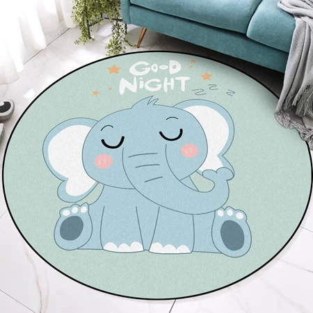 Carpet1 Милый мультяшный Детский круглый коврик для детской спальни, игровой ковер со слоном, Детская игровая палатка для ползания, Нескользящие коврики - Color: Carpet1