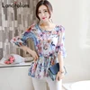 Floral Chiffon Blouse Women Summer Korean Ruffle Peplum Top Ladies 2020 Elegant Plus Size Office Shirt Female Camisas Femininas 5