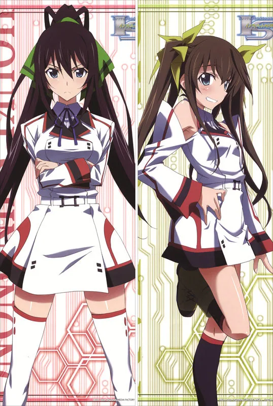 Аниме Infinite Stratos Dakimakura, чехол с персонажами Laura& Huang Lingyin, Чехол на подушку, Charlotte& Houki Hugs, Чехол на подушку - Цвет: S2
