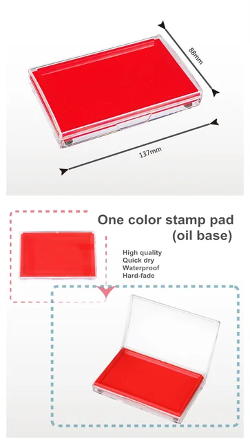 Deli 9864 9865 Square Stamp Ink Pad 85x135mm Stamp Pad Ink Pad Red