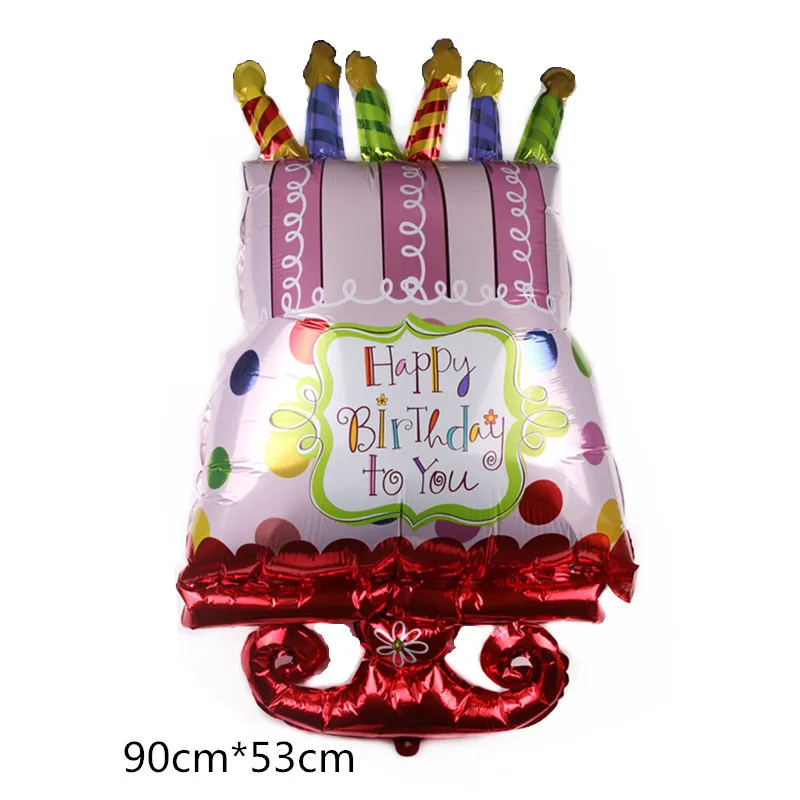 1 шт большой торт фольгированные шары «С Днем Рождения» для детей день рождения украшения надувные воздушные шары мультфильм шляпа - Цвет: 6