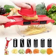 Nuevo cortador de verduras multifunción mejorado 6 en 1 pelador de melón de patatas picadora de verduras manual accesorios de cocina