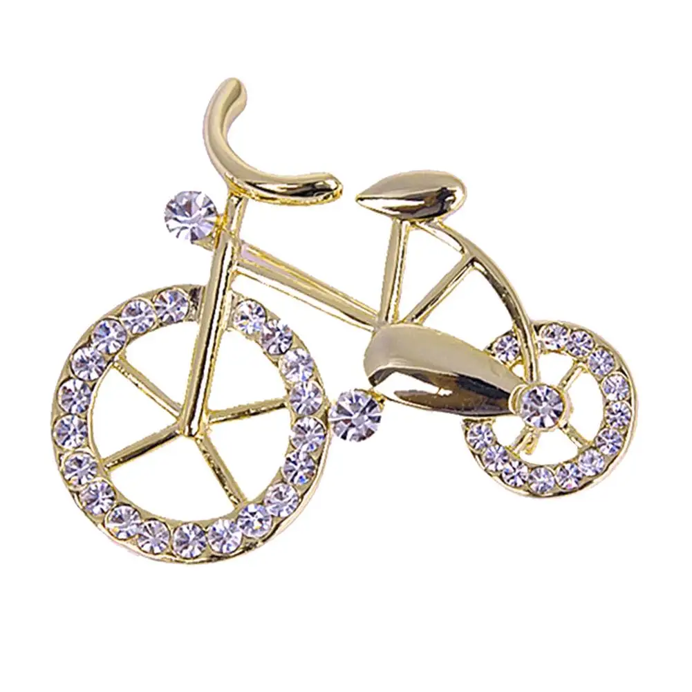 Rhinestone Bicycle Bike Shape Brooch Pin Jewelry Jacket Scarf Collar Bag Gift