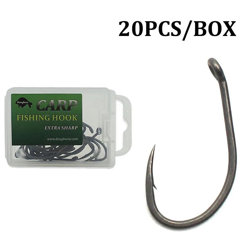 20PCS/Lot Carp fishing PTFE coating barbed hooks Japan Brand quality chod  hair rigs hooks for competition Accessory