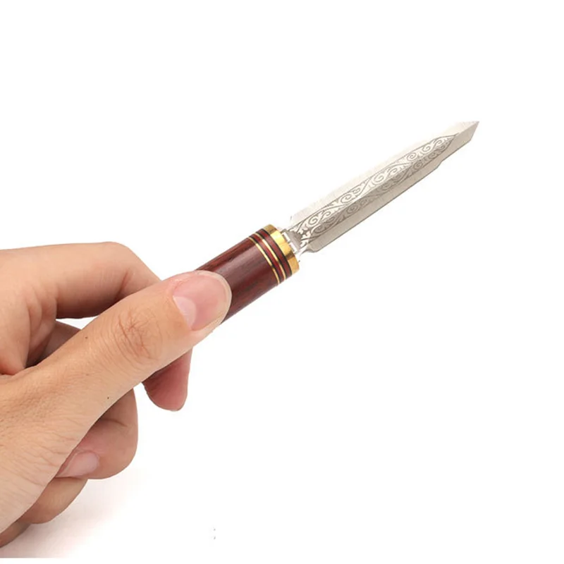 1pcs stainless steel Chinese puer tea needle cutter damascus pattern tea knife Tea cake prying tool