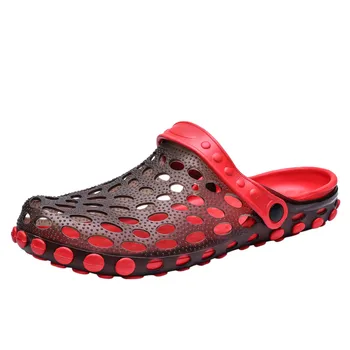 

2020 Outdoor Mens Fashion Flat Walking Beach Shoes Sea Quick Hole Shoe Beach men sandals summer hot rubber leather new