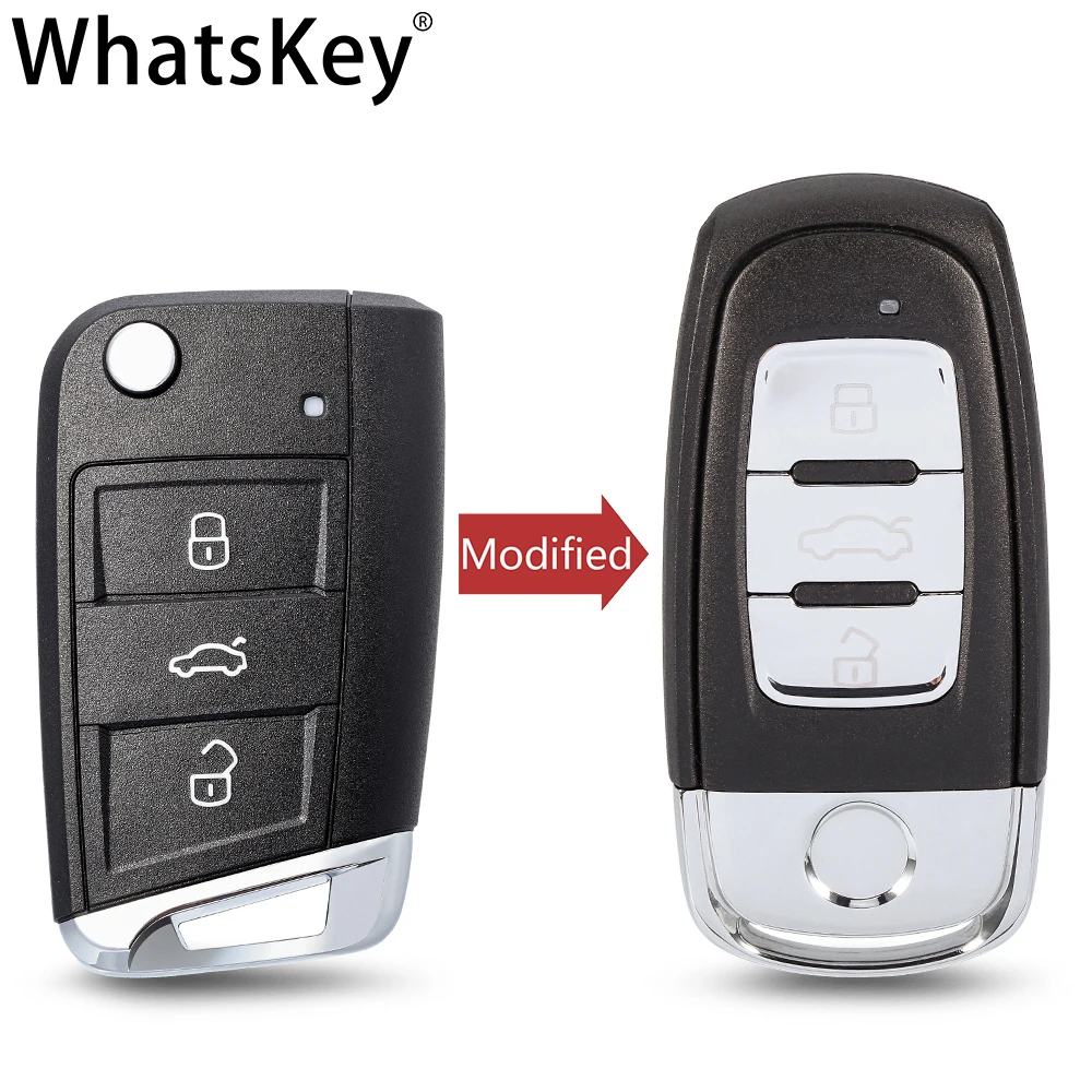 

Новый стиль, модифицированная система MQB, умный чехол для ключа Volkswagen VW Golf, Skoda Octavia, Seat Leon, 3 кнопки, чехол для ключа с дистанционным управлением