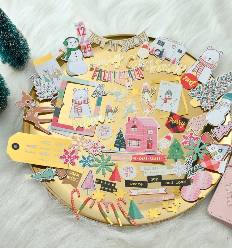 70 шт. Let's Snow cardсток высечки для DIY скрапбукинга Happy planner/фотоальбом/открытка для украшения ремесла