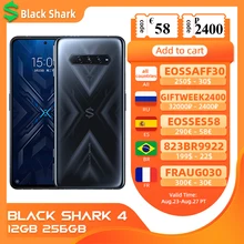 Global Version Black Shark 4 8GB/12GB 128GB Smartphone Snapdragon 870 144Hz Refresh Rate AMOLED Screen Game Phone Blackshark
