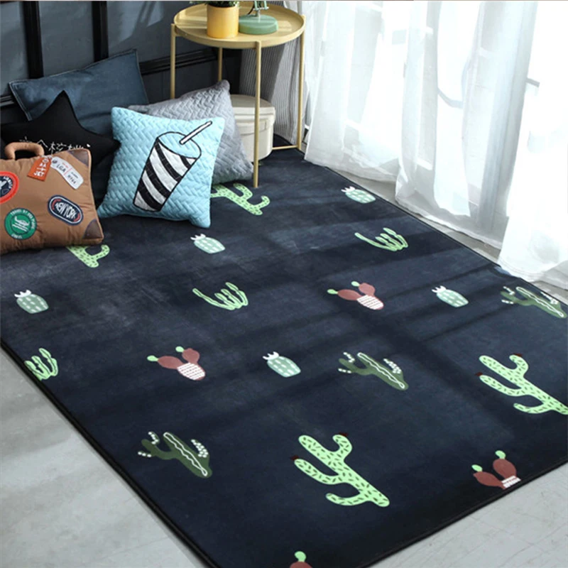 

Cartoon Pattern Carpet Child Baby Crawling Mat Thick Playmat Coral Fleece Blanket Bedroom Tatami Non-slip Living Room Area Rug